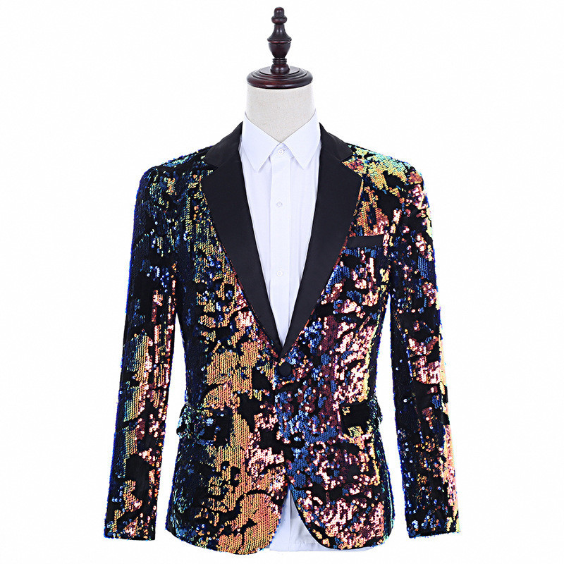 The “LUCCA” Slim Fit Sequined Suit Jacket | Enzo Pacelli